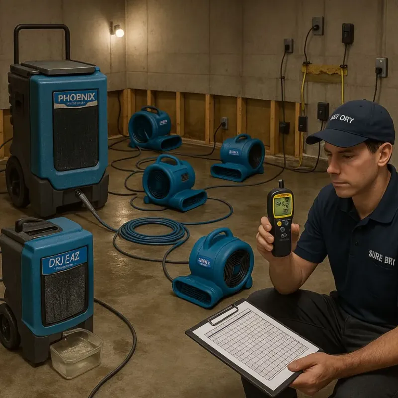 Structural Drying and Dehumidification process in Flourtown, PA